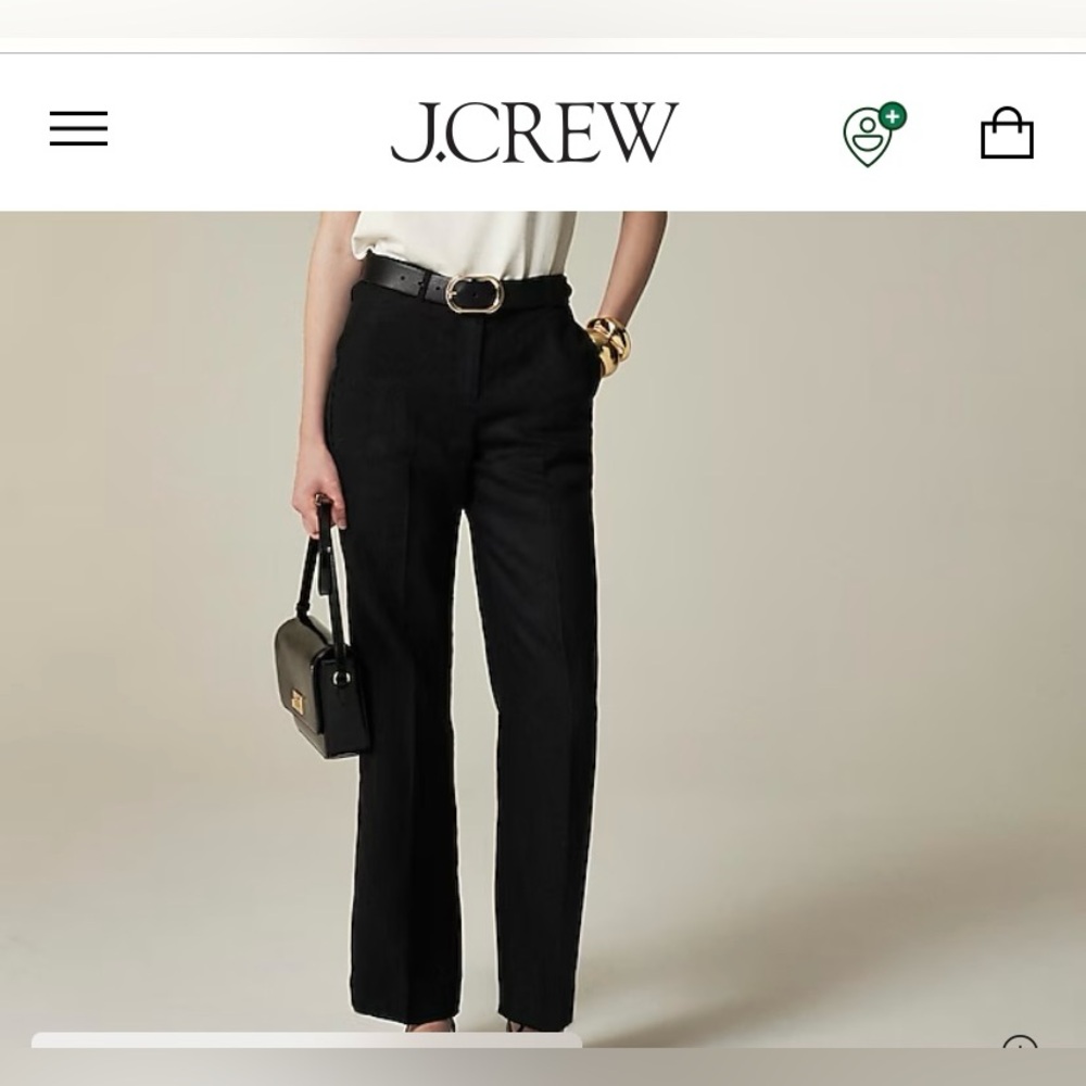 NWT J Crew Black Linen Harbor Pants